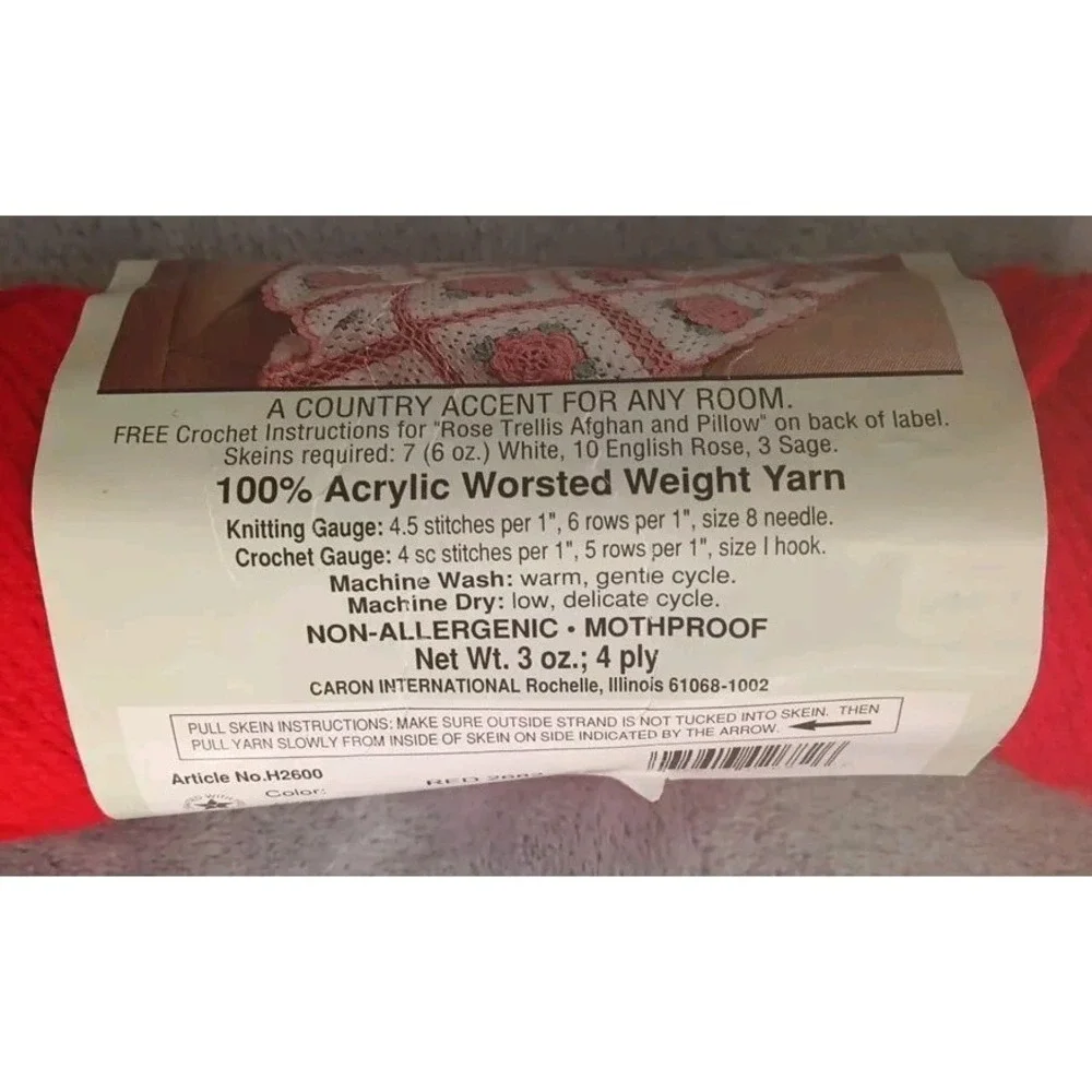 1‎ Skein Caron Simply Soft Yarn 3 oz 100% Acrylic 4 Ply Red Non Allergenic